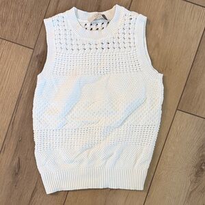 LOFT Ivory Knit Sleeveless Top